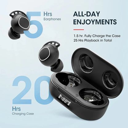 Mpow M30 Upgraded Bluetooth 5.3 Earphones Wireless Headphone with Deep Bass IPX7 Waterproof 25H Talktime 2023 Sports TWS Earbuds