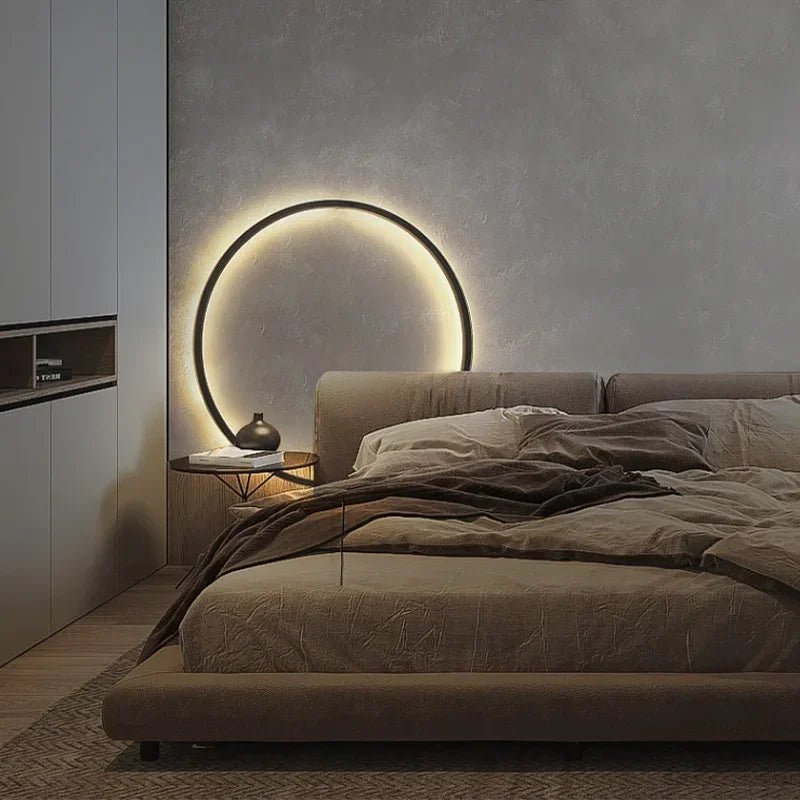 Modern Decor LED Wall Lamp  For Bedroom Living Room Home Nordic Design Round Ring Indoor USB Wall Sconce Lighting Fixture