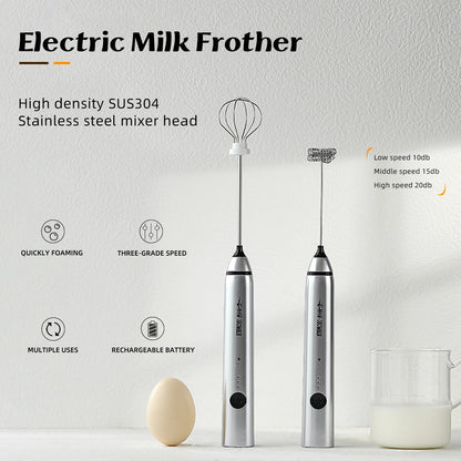 MHW-3BOMBER Electric Milk Coffee Frother for Latte Art Cappuccino Rechargeable Egg Mixer Professional Home Kitchen Accessories