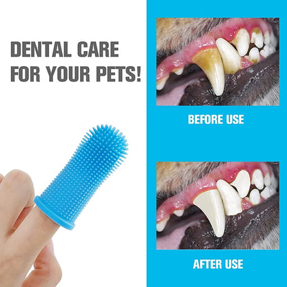 Dog Super Soft Pet Finger Toothbrush Teeth Cleaning Bad Breath Care Nontoxic Silicone Tooth Brush Dog Cat Cleaning Supplies